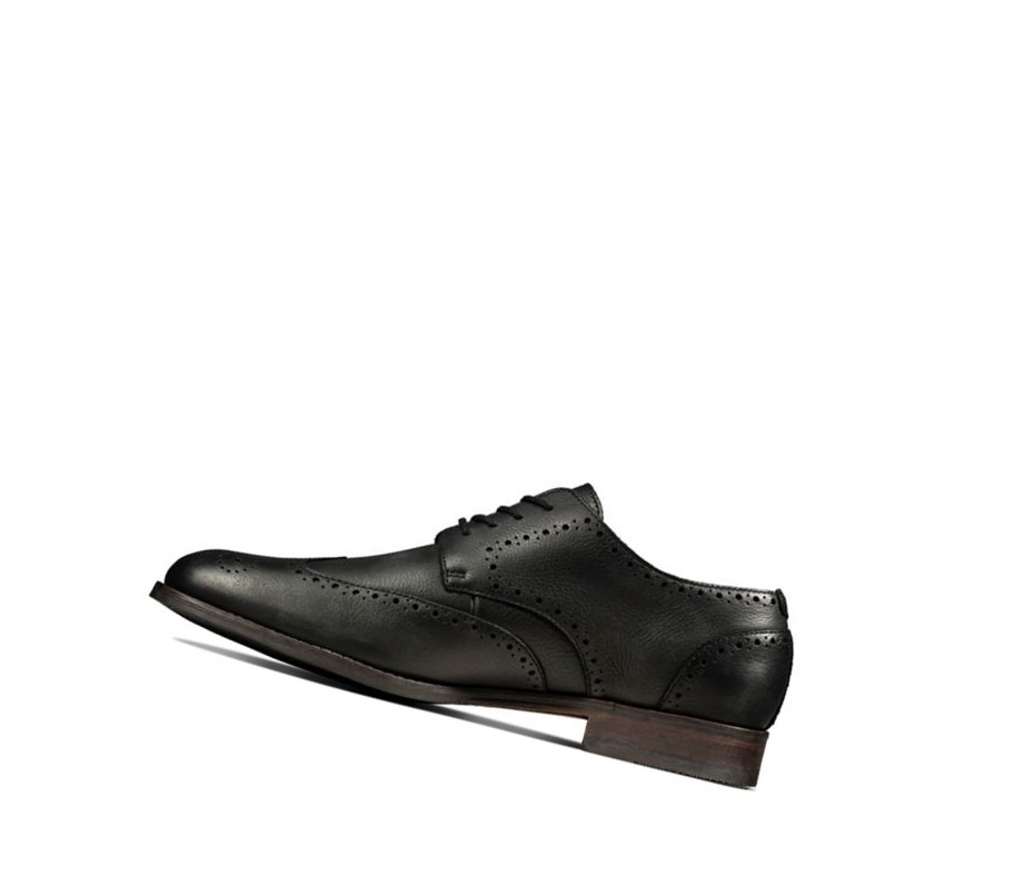 Zapatos Brogue Clarks Flow Limit Cuero Hombre Negras | XQBN-25491