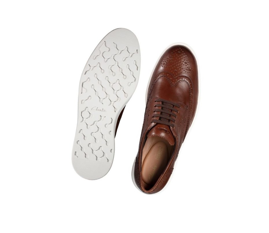 Zapatos Brogue Clarks Hero Limit Cuero Hombre Marrones | CAQE-08497