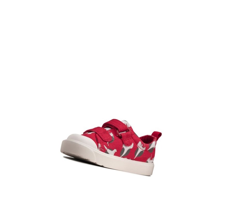 Zapatos Casuales Clarks City Bright Niña Rojas | SALK-02591