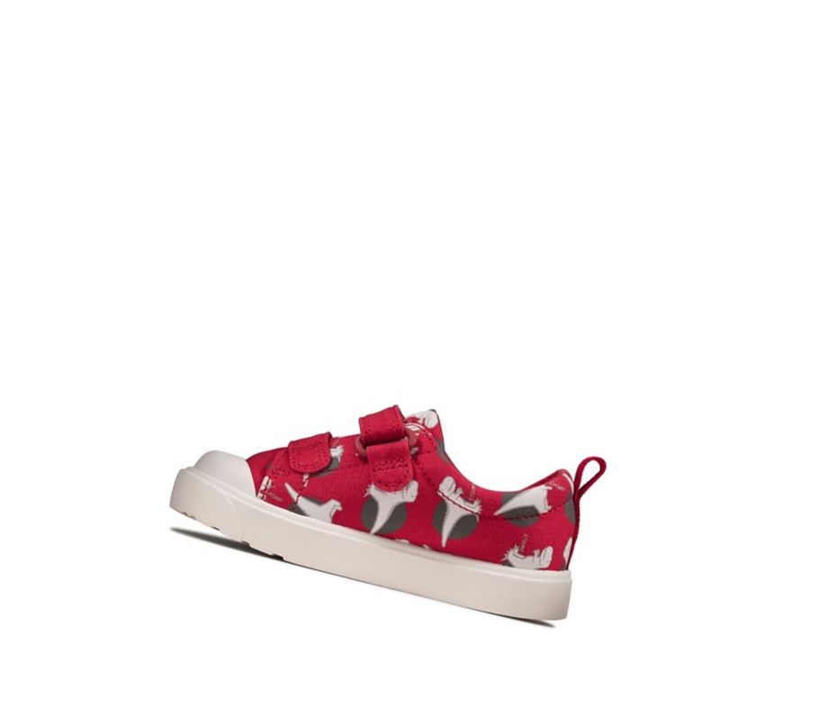 Zapatos Casuales Clarks City Bright Niña Rojas | ZGFE-49537