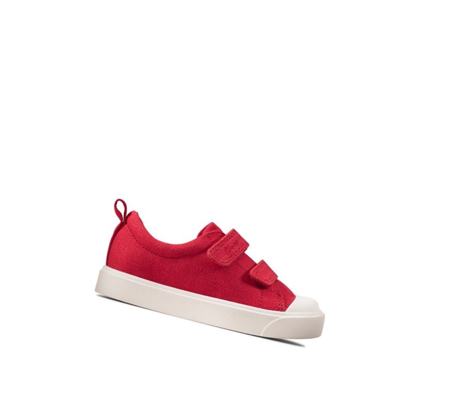 Zapatos Casuales Clarks City Bright Niño Rojas | YUNQ-48601