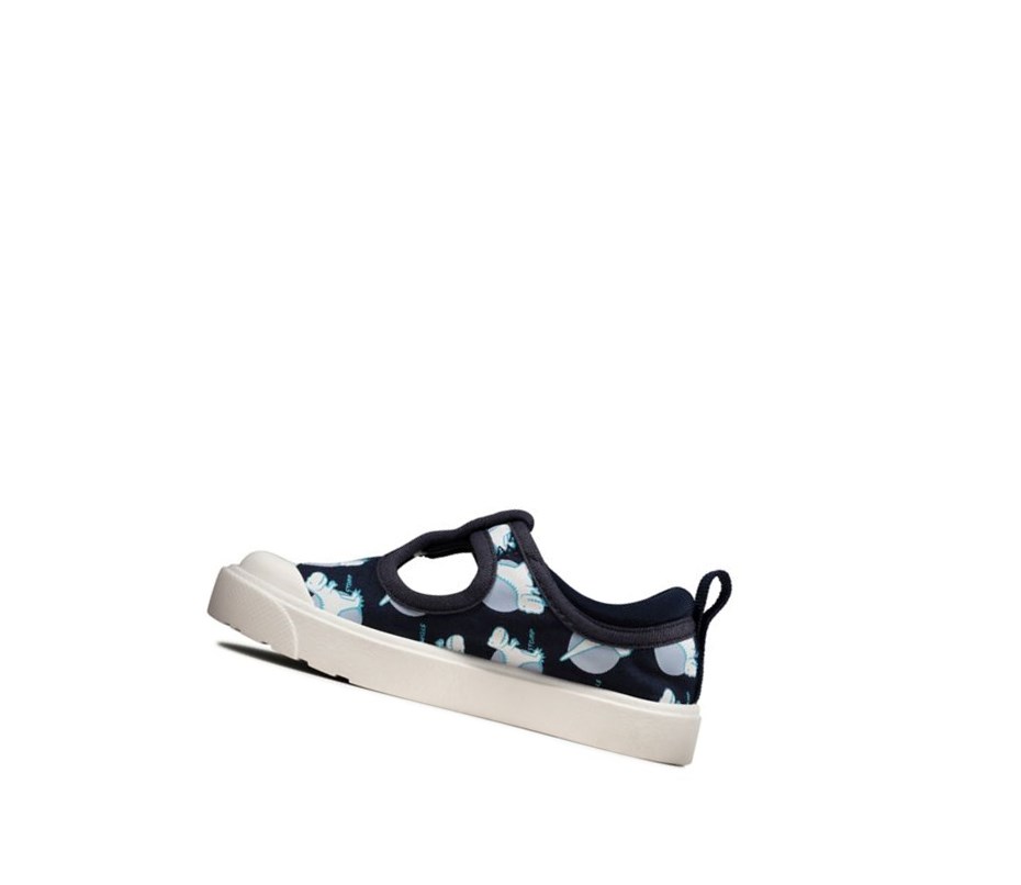 Zapatos Casuales Clarks City Dance T-bar Niño Azul Marino | NROF-79534