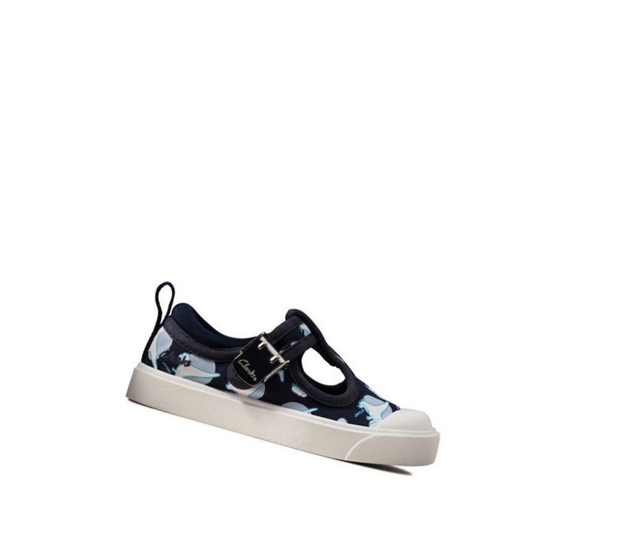 Zapatos Casuales Clarks City Dance T-bar Niña Azul Marino | TCBY-82417