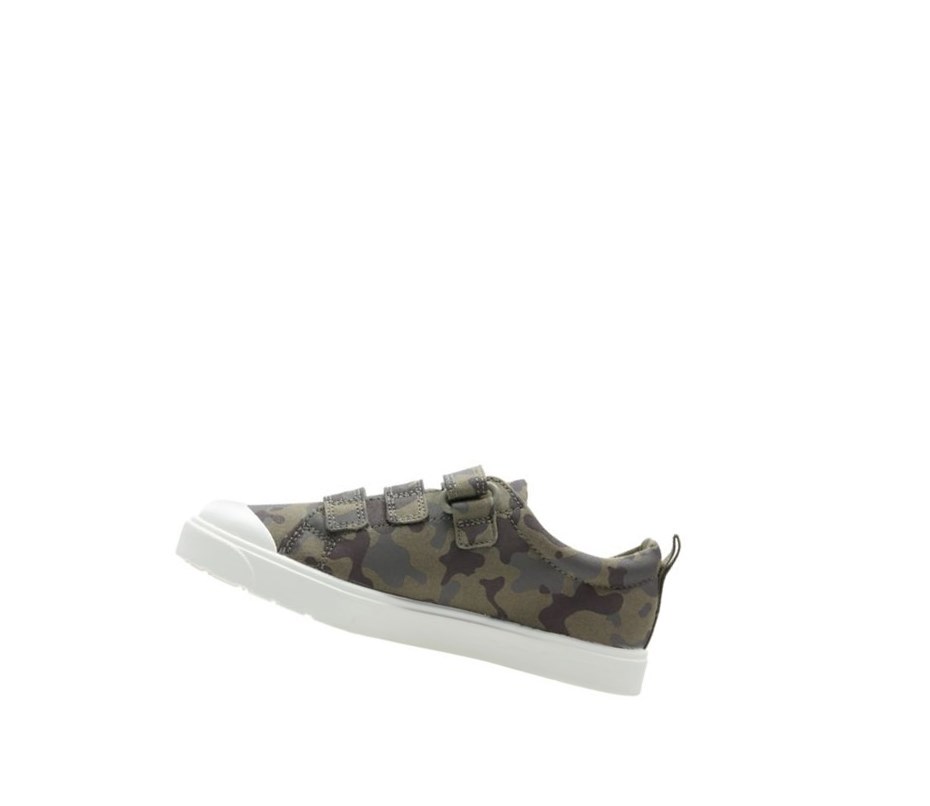 Zapatos Casuales Clarks City Flare Lo Niña Verde Oliva Camuflaje | VMCA-01925