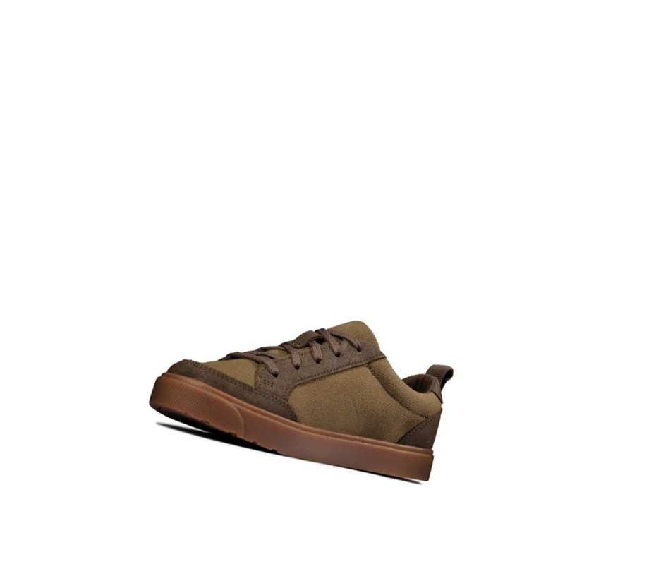 Zapatos Casuales Clarks City Fresh Textil Niño Verde Oliva | IHKZ-13295