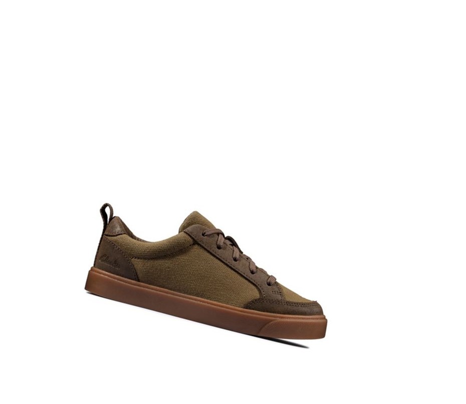 Zapatos Casuales Clarks City Fresh Textil Niña Verde Oliva | PZTS-10632