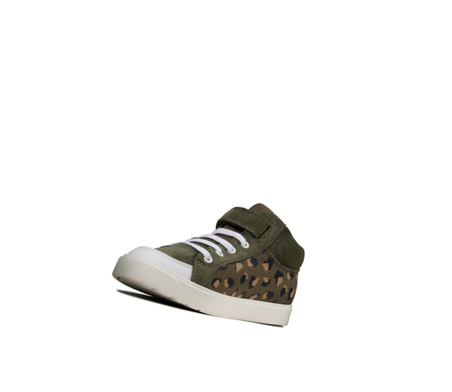 Zapatos Casuales Clarks City Hop Niña Verde Oliva Camuflaje | FIRB-86732