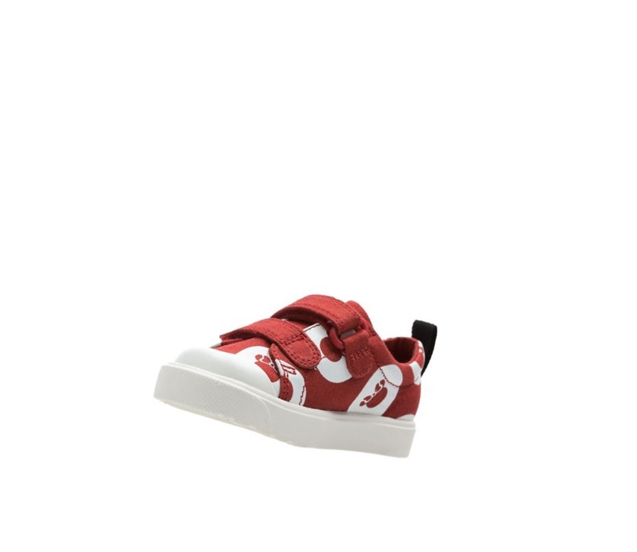 Zapatos Casuales Clarks City Polka Lo Niña Rojas | GVJE-85476