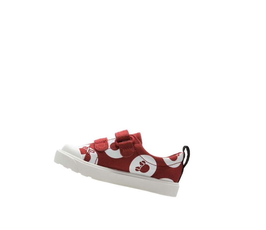 Zapatos Casuales Clarks City Polka Lo Niña Rojas | GVJE-85476