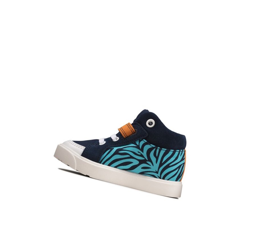 Zapatos Casuales Clarks City Pop Niño Azul Marino | JHZO-42679