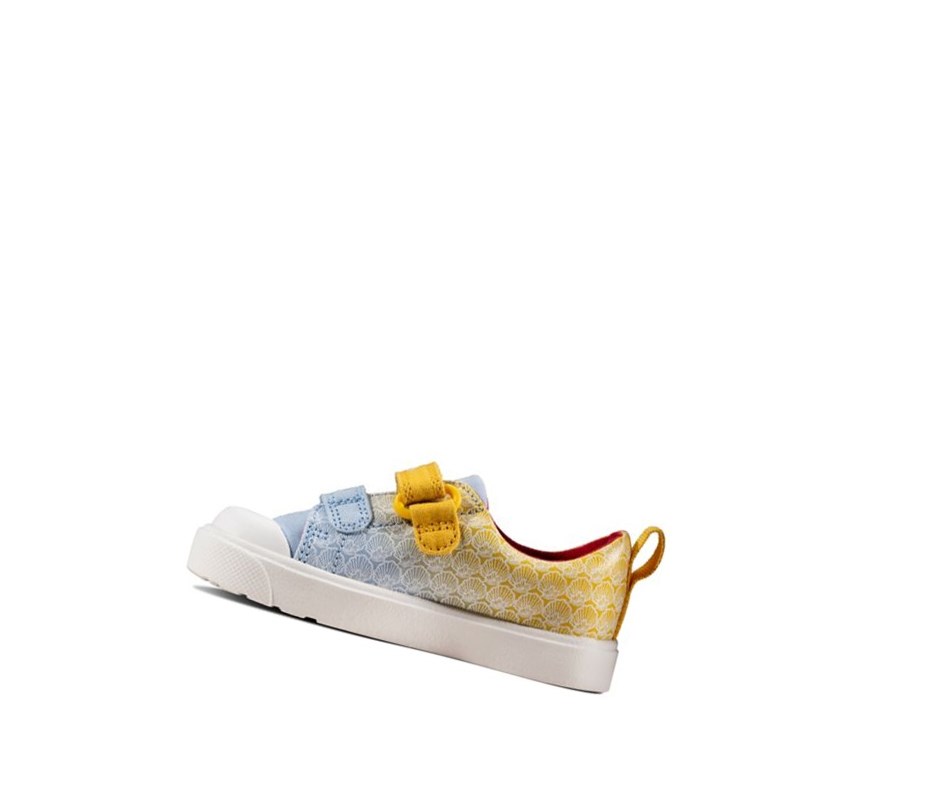 Zapatos Casuales Clarks City Shell Niña Amarillo | XPWZ-81936