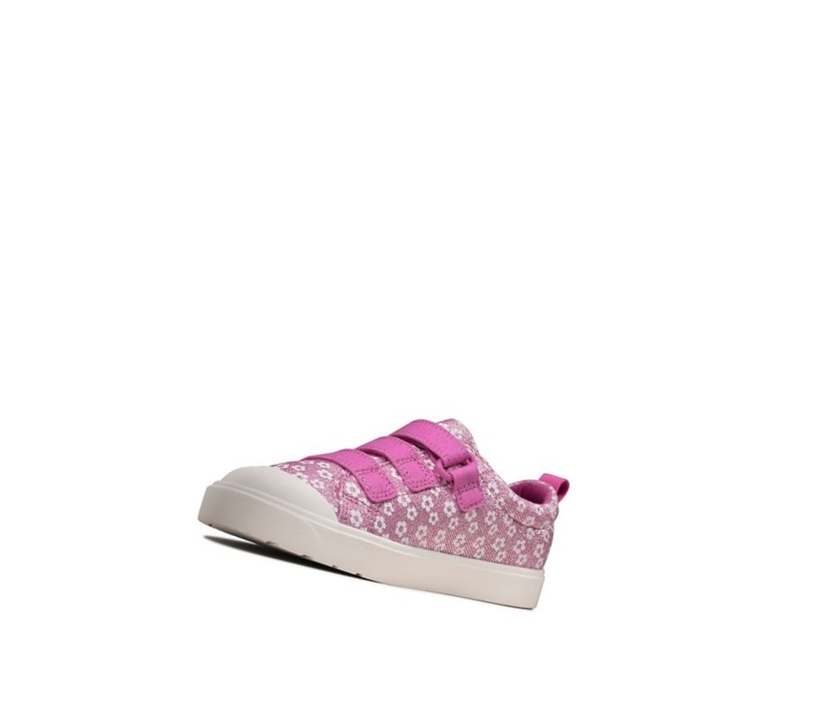 Zapatos Casuales Clarks City Vibe Floral Niña Rosas | SLAE-64925