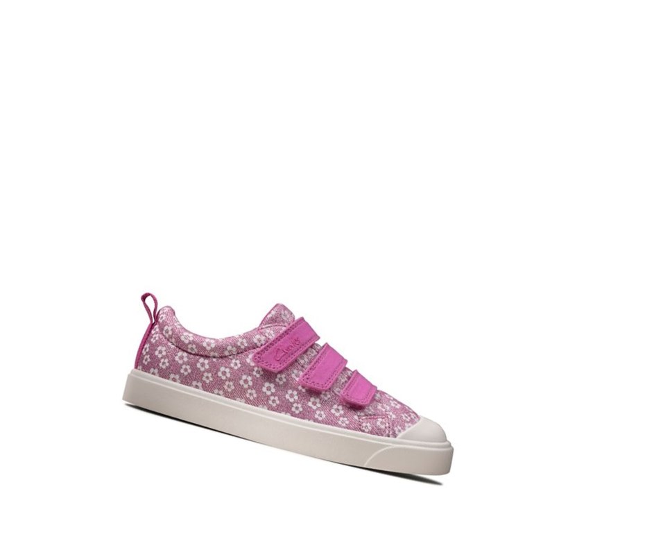 Zapatos Casuales Clarks City Vibe Floral Niña Rosas | SLAE-64925