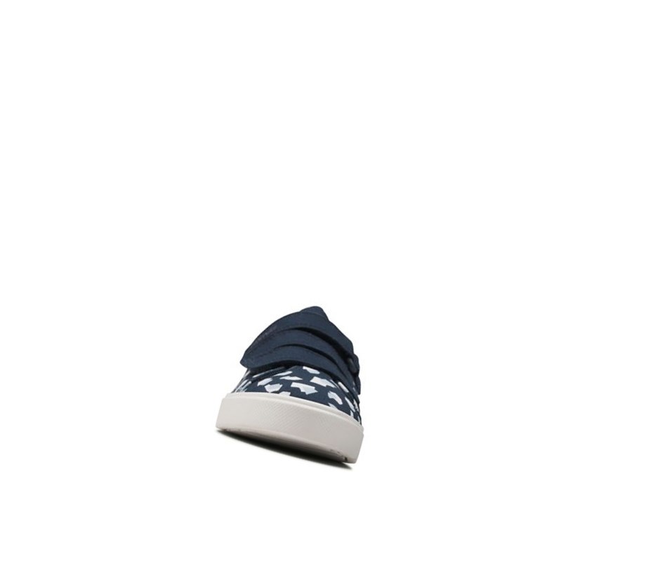 Zapatos Casuales Clarks City Vibe Print Niña Azul Marino | RMTV-57168