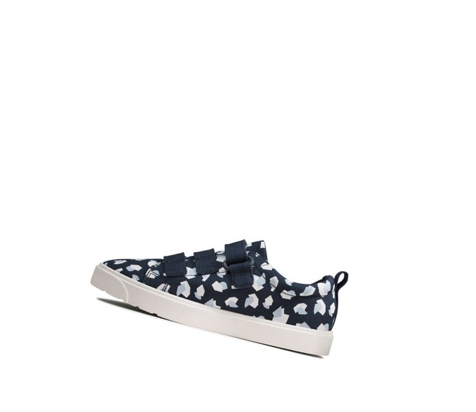 Zapatos Casuales Clarks City Vibe Print Niña Azul Marino | RMTV-57168