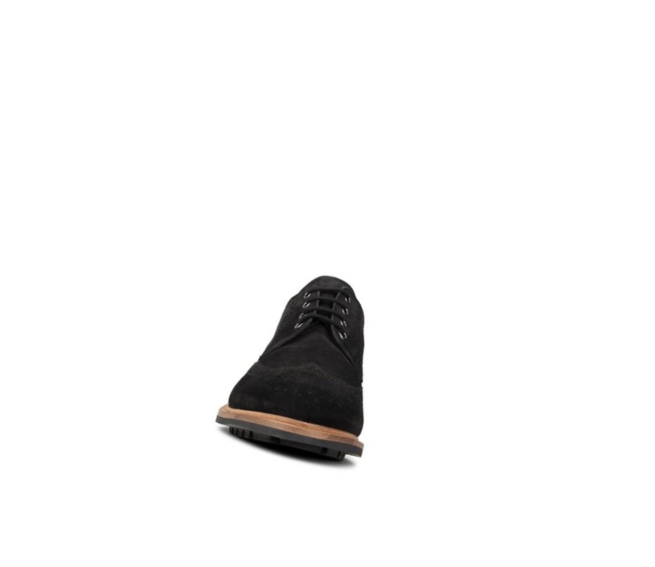 Zapatos Casuales Clarks Foxwell Limit Gamuza Hombre Negras | CTRL-83759