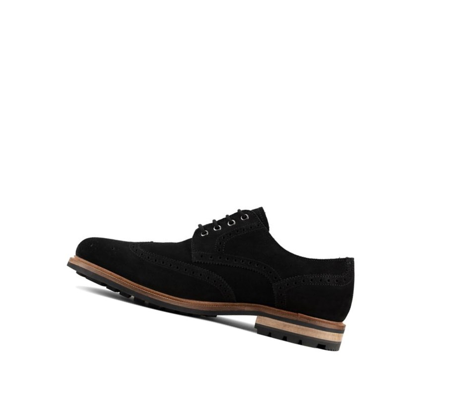 Zapatos Casuales Clarks Foxwell Limit Gamuza Hombre Negras | CTRL-83759