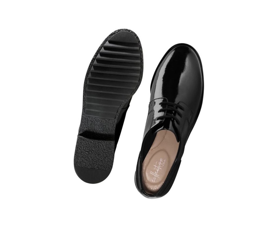 Zapatos Casuales Clarks Griffin Lane Charol Mujer Negras | HSEL-35641