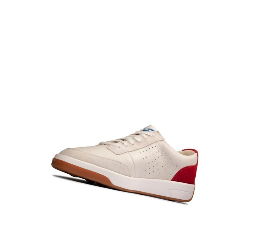 Zapatos Casuales Clarks Hero Air Encaje Hombre Blancas Rojas | DRBV-71092