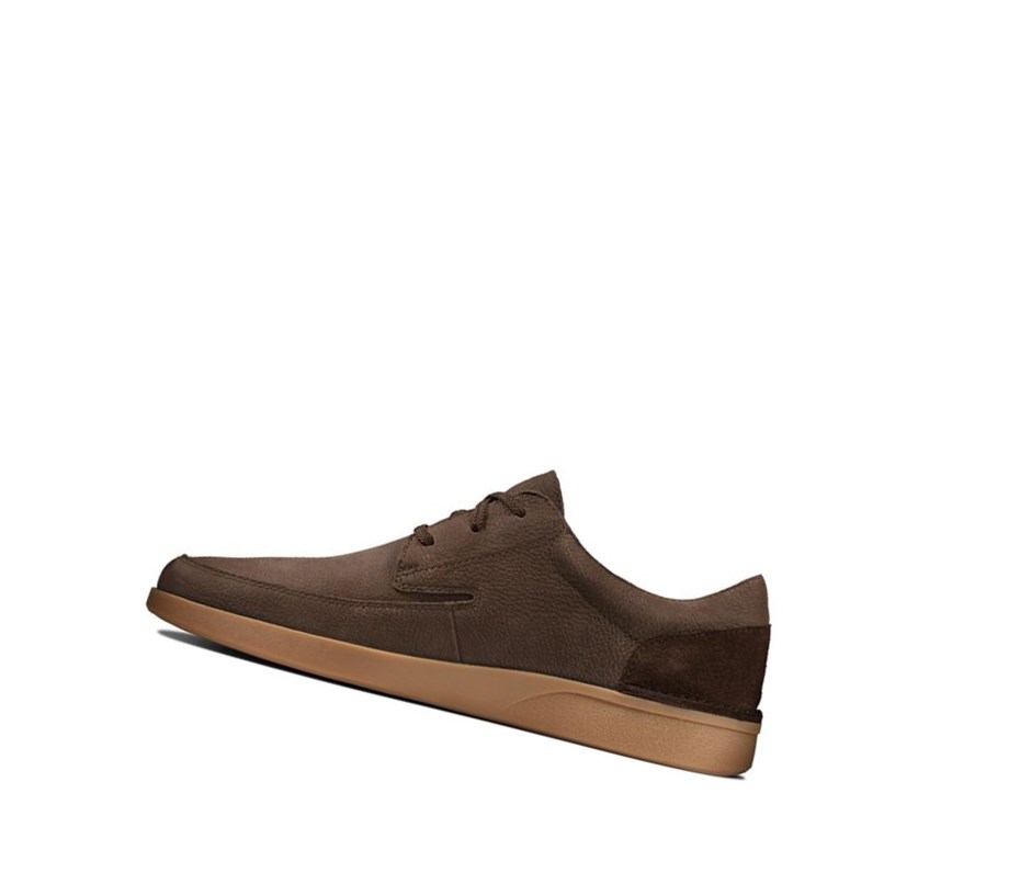 Zapatos Casuales Clarks Oakland Craft Nubuck Gamuza Hombre Marrones Oscuro | JZAG-15428