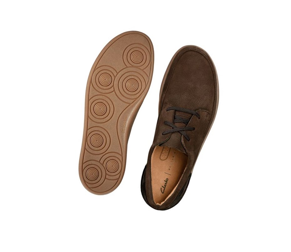 Zapatos Casuales Clarks Oakland Craft Nubuck Gamuza Hombre Marrones Oscuro | JZAG-15428