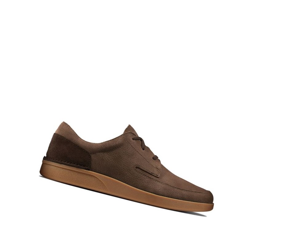 Zapatos Casuales Clarks Oakland Craft Nubuck Gamuza Hombre Marrones Oscuro | JZAG-15428