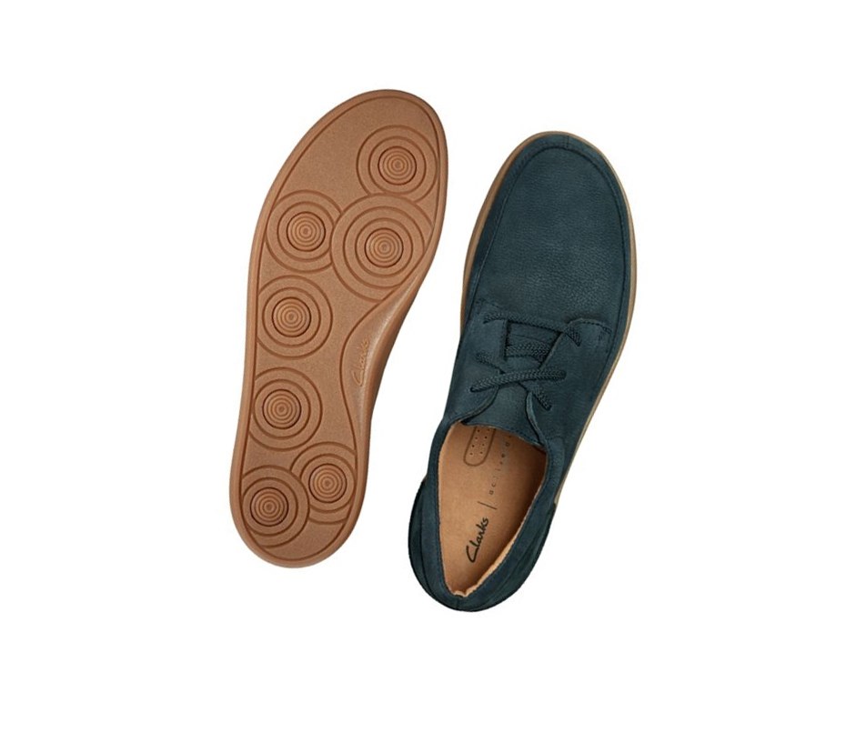 Zapatos Casuales Clarks Oakland Craft Nubuck Gamuza Hombre Azul Marino | JZRO-89357