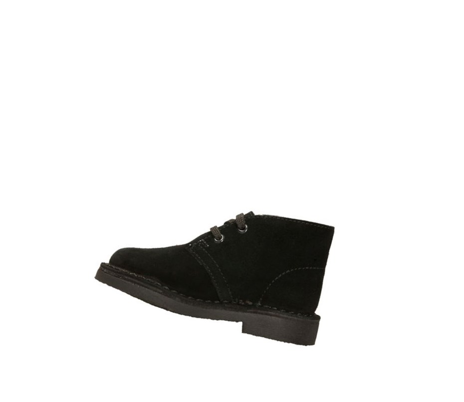 Zapatos Casuales Clarks Originales Gamuza Niño Negras | BMEN-25637