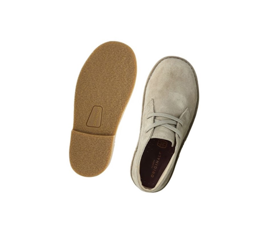 Zapatos Casuales Clarks Originales Gamuza Niño Beige | FZBC-40731