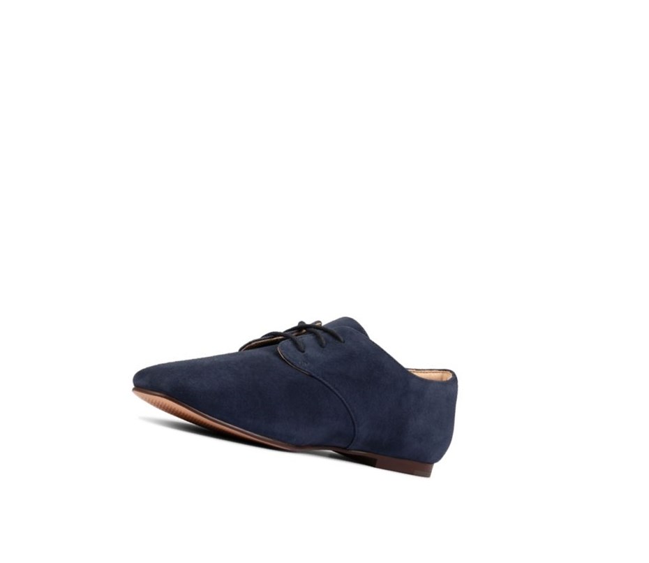 Zapatos Casuales Clarks Pure 2 Encaje Gamuza Mujer Azul Marino | LCGO-90846