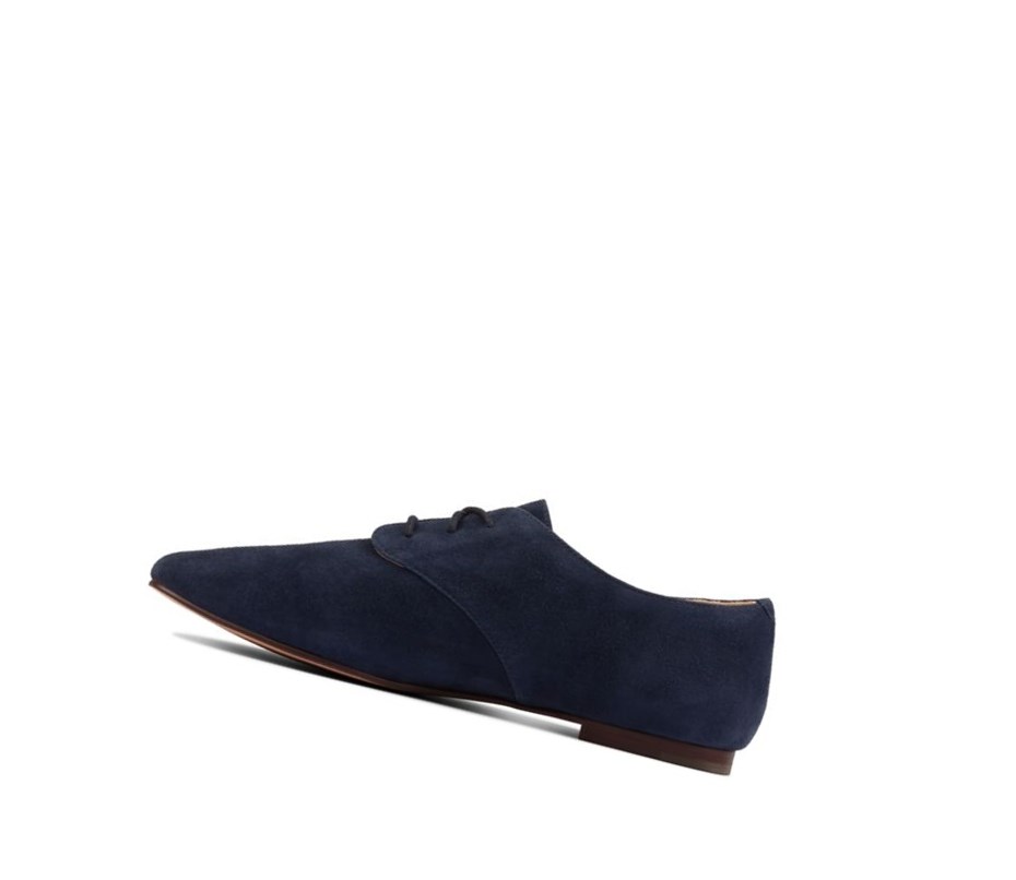 Zapatos Casuales Clarks Pure 2 Encaje Gamuza Mujer Azul Marino | LCGO-90846