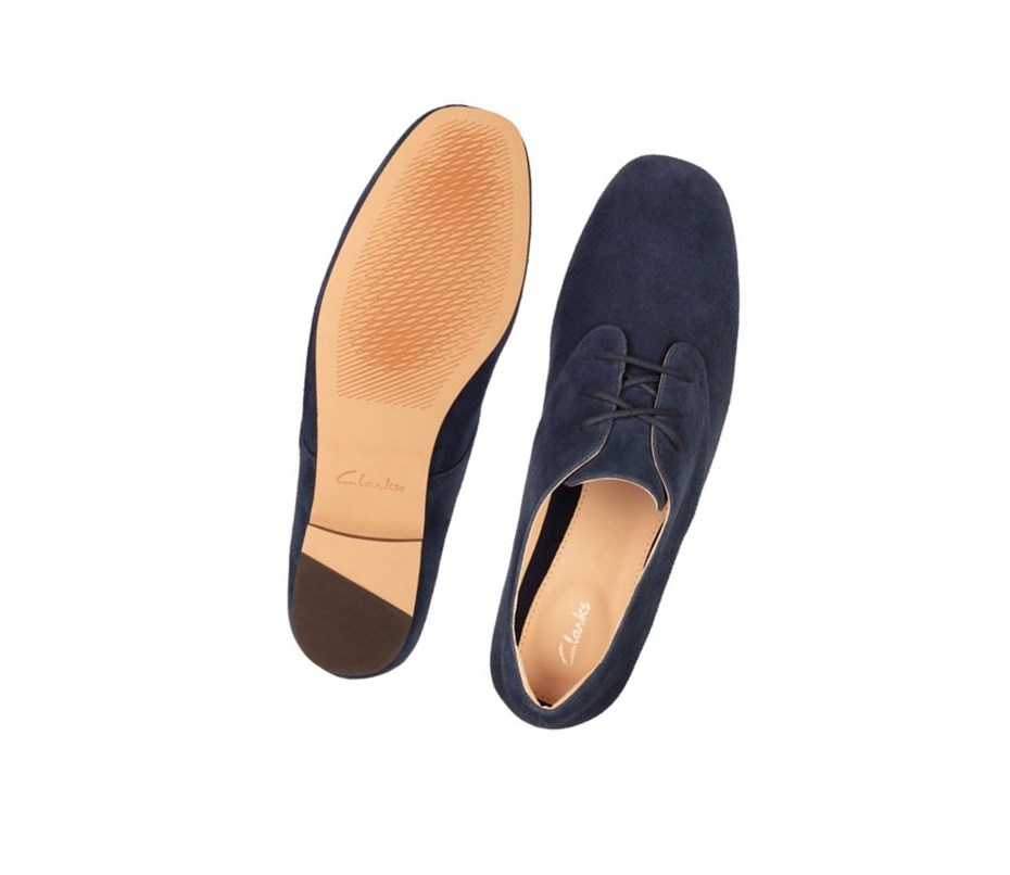 Zapatos Casuales Clarks Pure 2 Encaje Gamuza Mujer Azul Marino | LCGO-90846