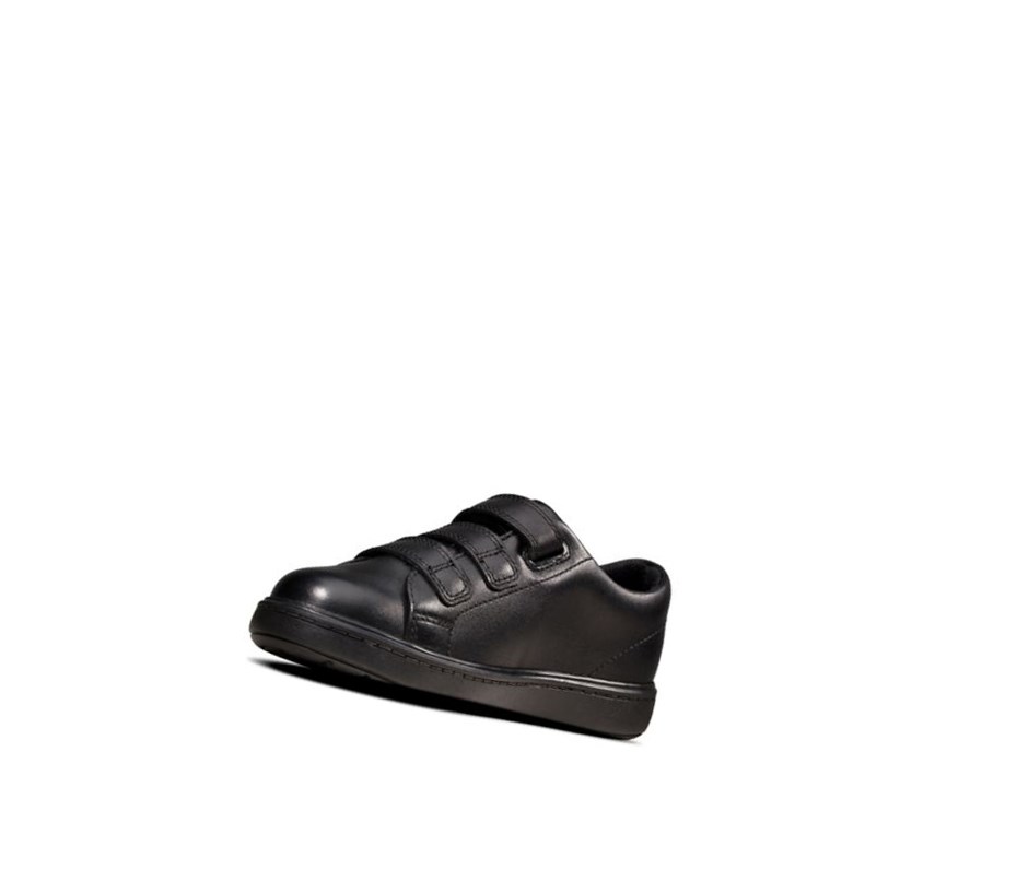 Zapatos Escolares Clarks Calle Swift Cuero Niño Negras | WEAY-10482