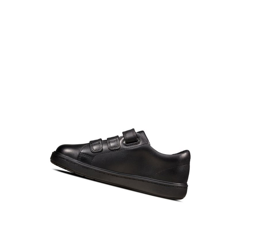 Zapatos Escolares Clarks Calle Swift Cuero Niño Negras | WEAY-10482