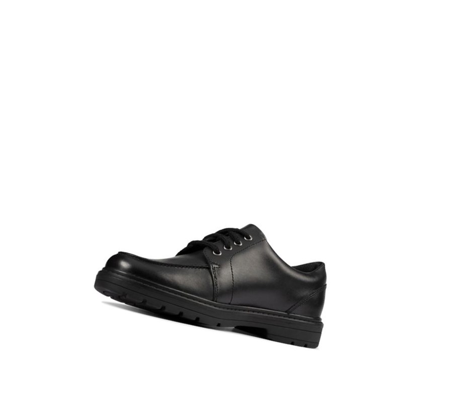 Zapatos Escolares Clarks Loxham Pace Cuero Niña Negras | GVPM-67349