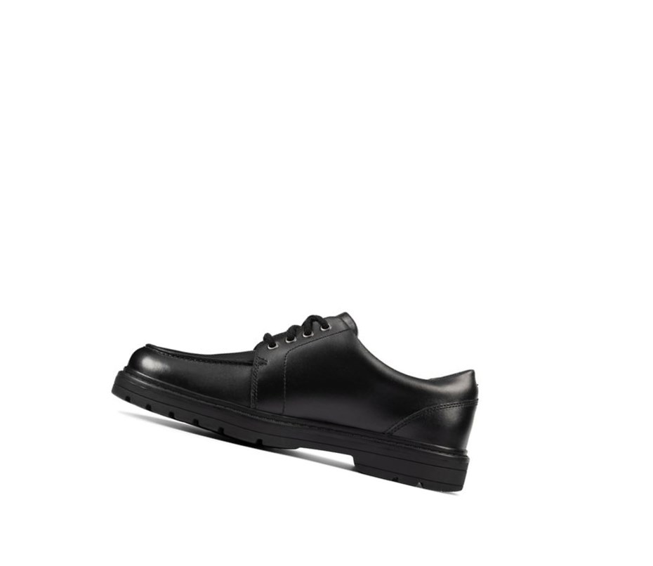 Zapatos Escolares Clarks Loxham Pace Cuero Niña Negras | GVPM-67349