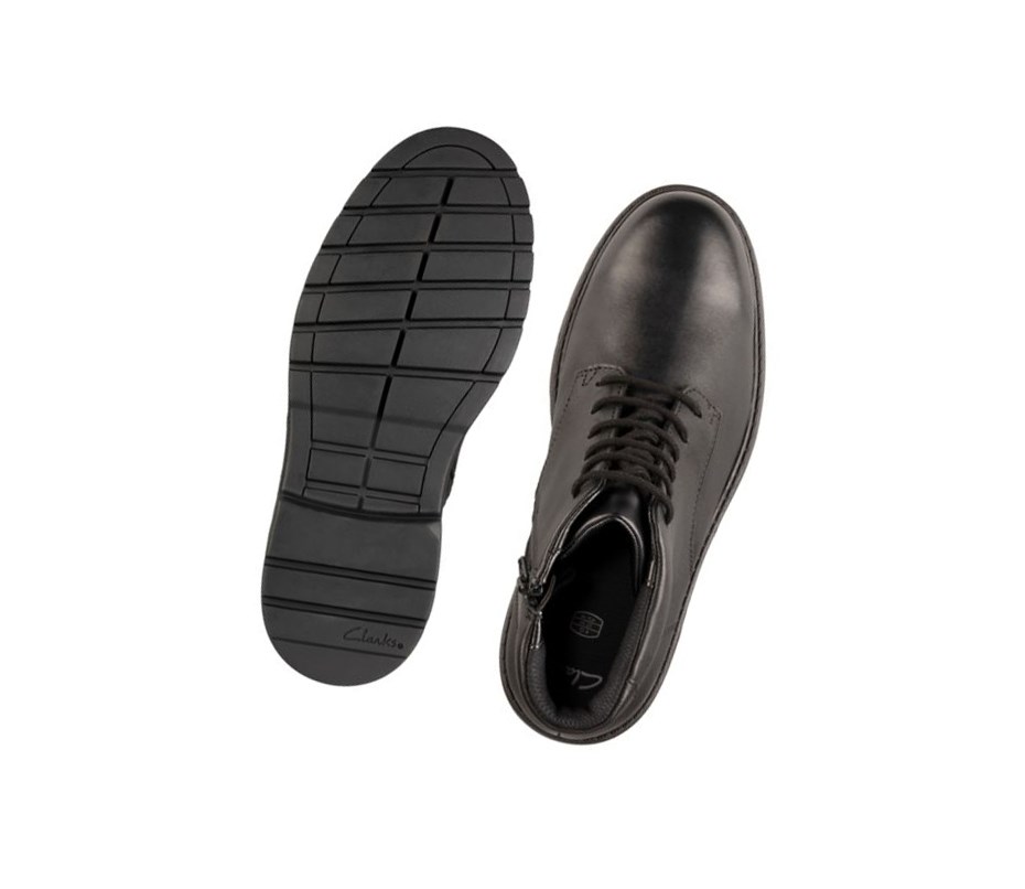 Zapatos Escolares Clarks Loxham Walk Gore-tex Cuero Niño Negras | KXVL-64519