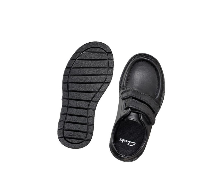 Zapatos Escolares Clarks Mendip Bright Cuero Niño Negras | WZHV-45901