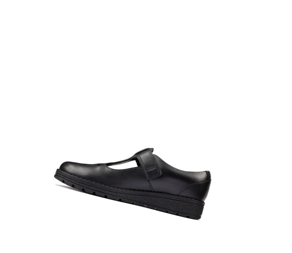 Zapatos Escolares Clarks Mendip Joy Cuero Niña Negras | CRFK-03541