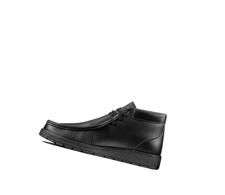 Zapatos Escolares Clarks Mendip Loop Cuero Niño Negras | EDMI-02576