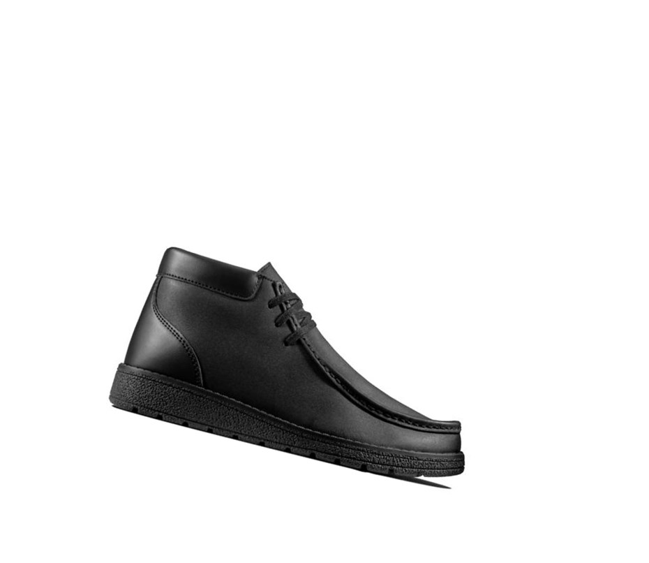 Zapatos Escolares Clarks Mendip Loop Cuero Niño Negras | EDMI-02576