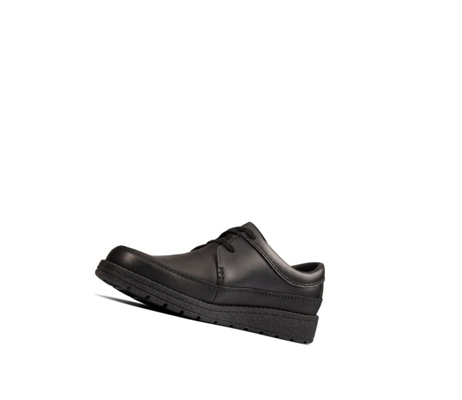 Zapatos Escolares Clarks Mendip Weaver Cuero Niño Negras | WLYG-42861