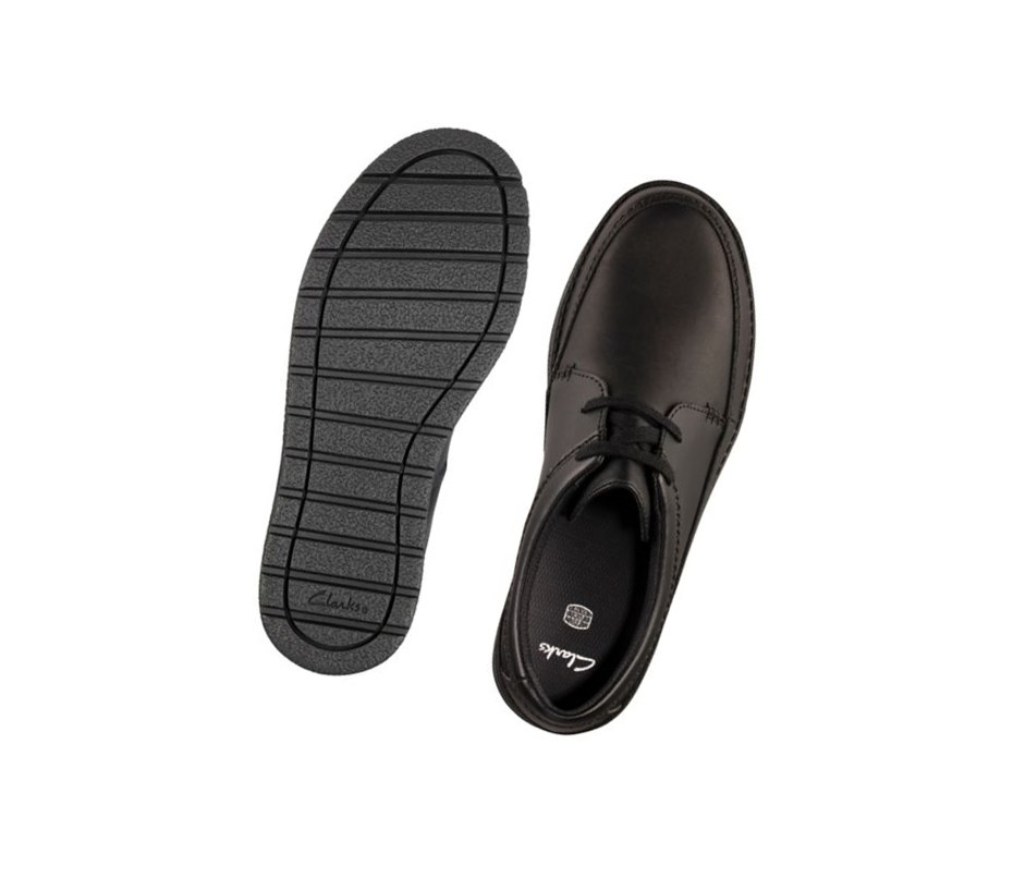 Zapatos Escolares Clarks Mendip Weaver Cuero Niño Negras | WLYG-42861