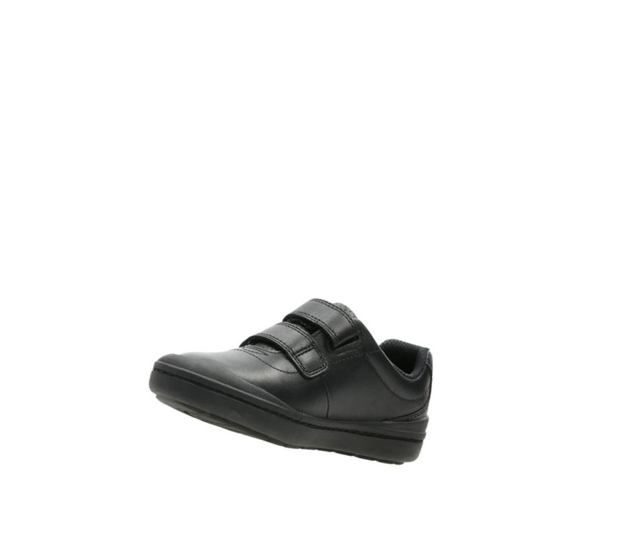 Zapatos Escolares Clarks Rock Play Cuero Niño Negras | PUAH-62571