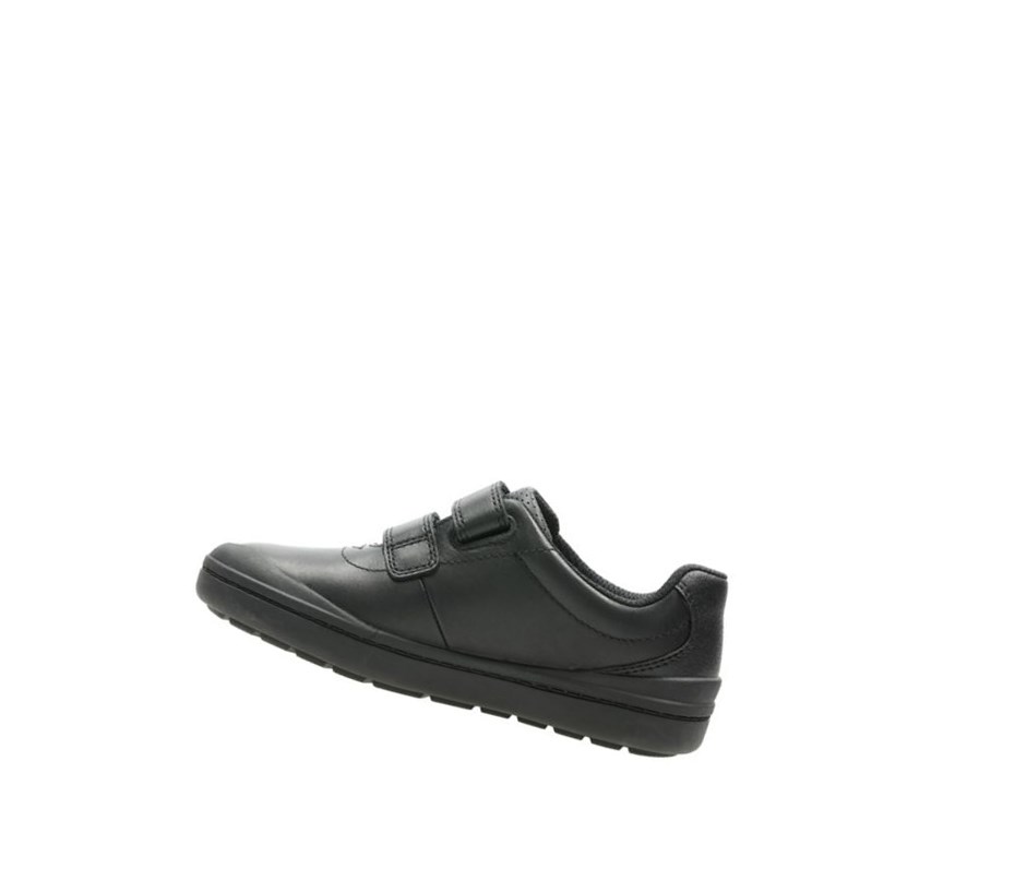 Zapatos Escolares Clarks Rock Play Cuero Niño Negras | PUAH-62571