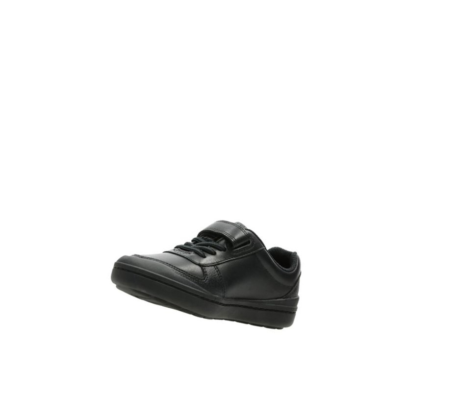 Zapatos Escolares Clarks Rock Verve Cuero Niño Negras | LMIT-93158