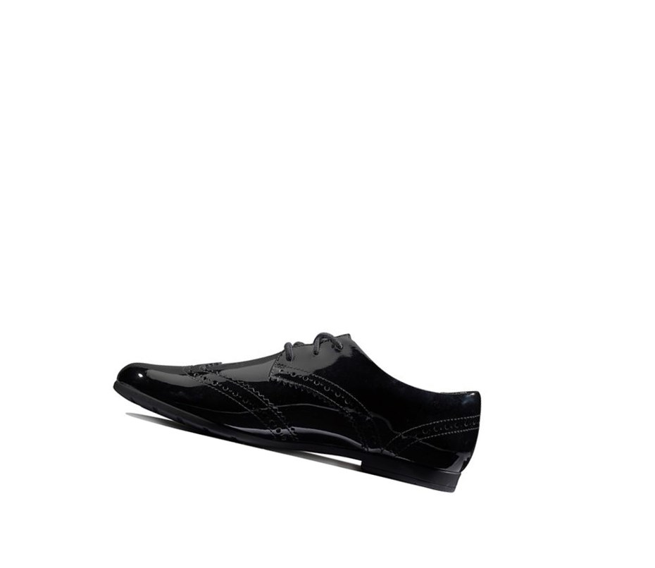 Zapatos Escolares Clarks Scala Encaje Charol Cuero Niña Negras | FYXW-63924