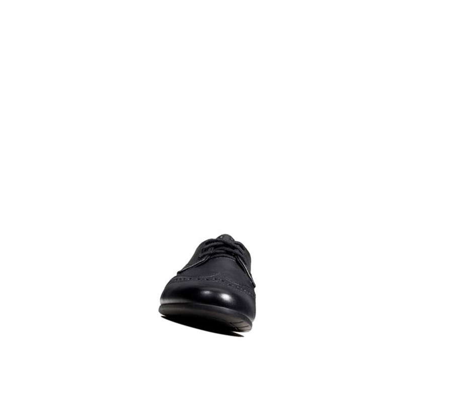 Zapatos Escolares Clarks Scala Encaje Cuero Niña Negras | PZQH-57438