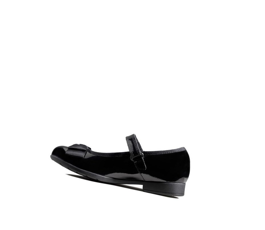 Zapatos Escolares Clarks Scala Tap Charol Textil Niña Negras | DCYV-73081