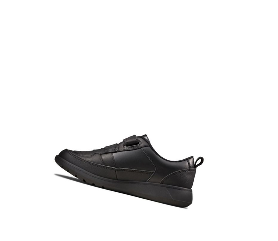 Zapatos Escolares Clarks Scape Flare Cuero Niño Negras | DITL-18407